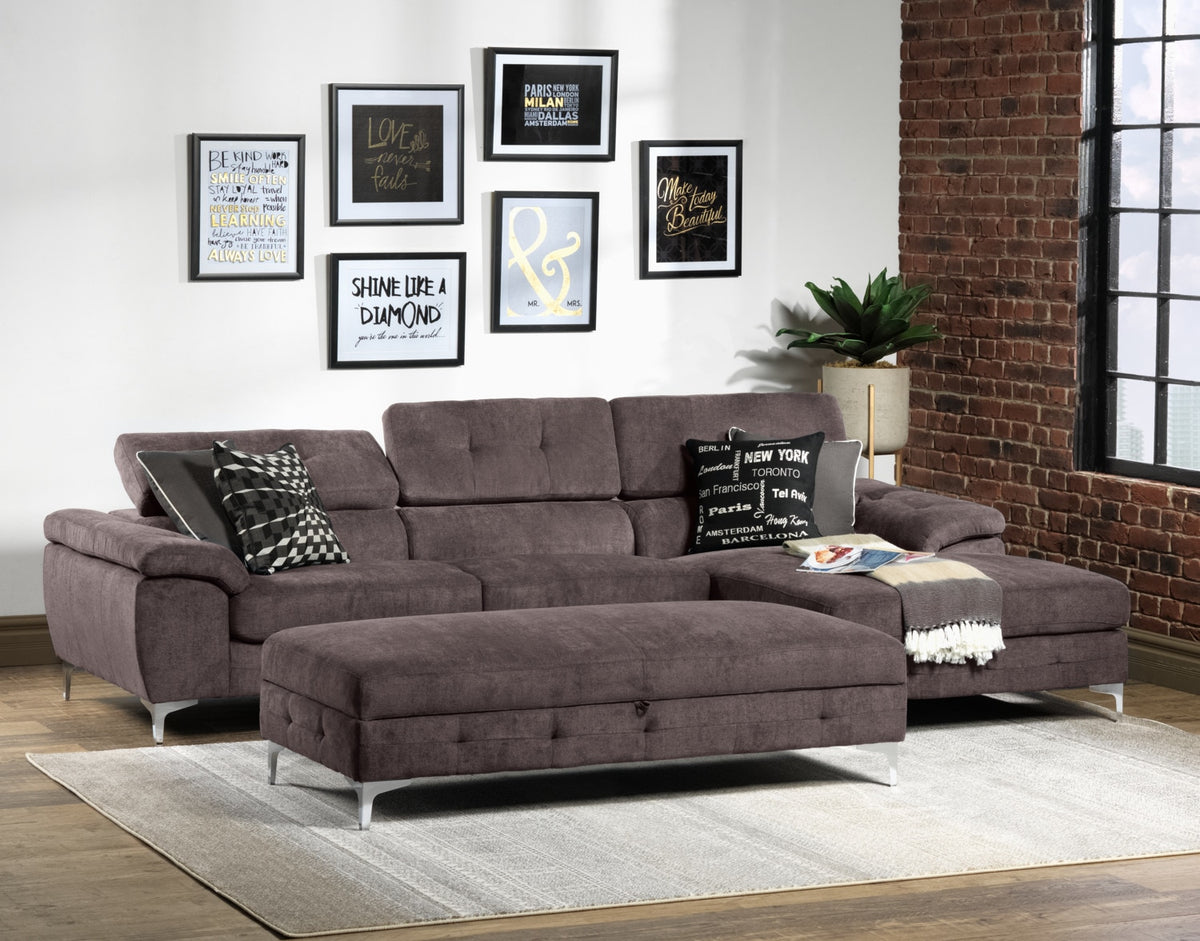 Aidhan 2-Piece Sectional with Right-Facing Chaise - Chocolate