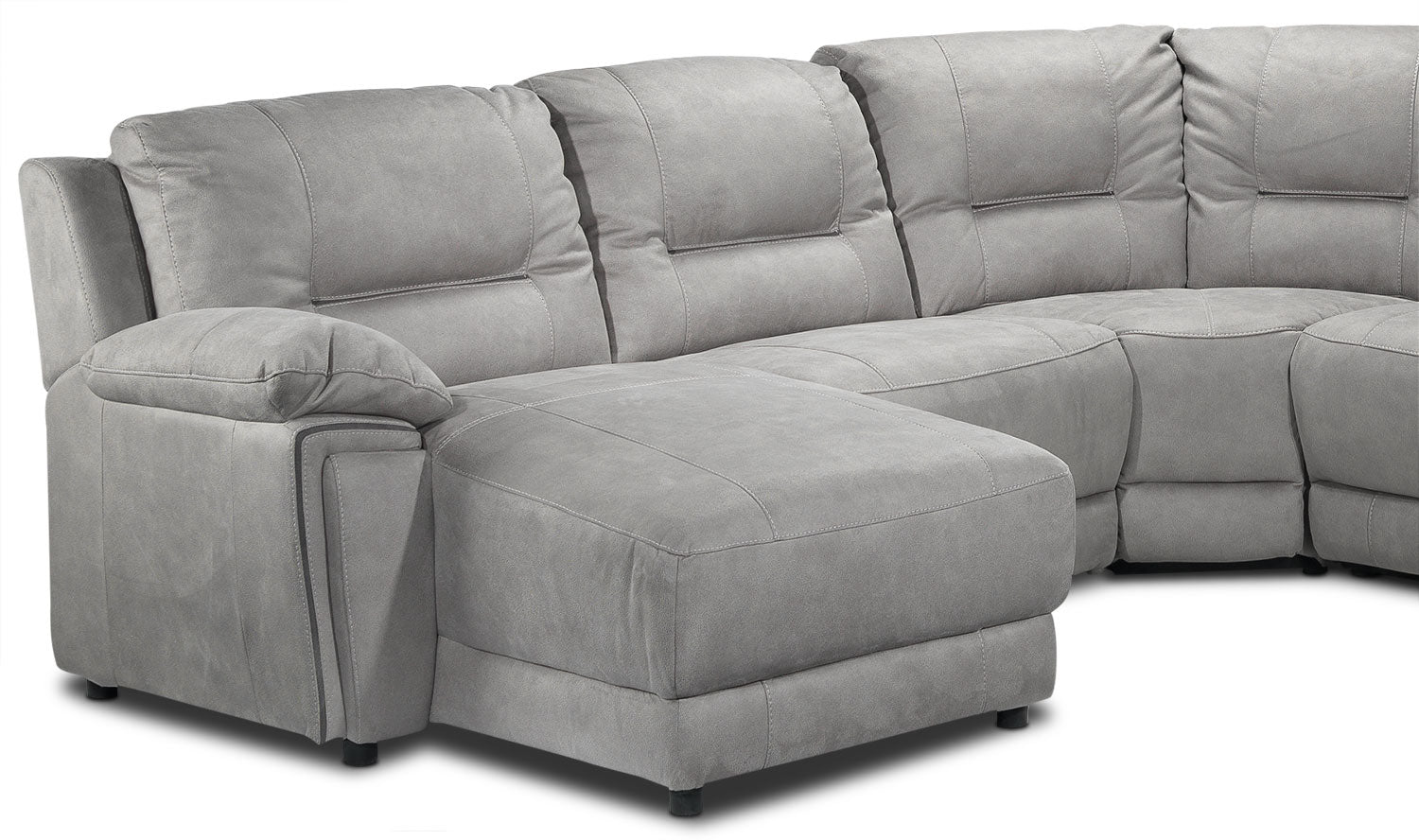 Pasadena 6-Piece Reclining Sectional with Left-Facing Chaise - Light Grey