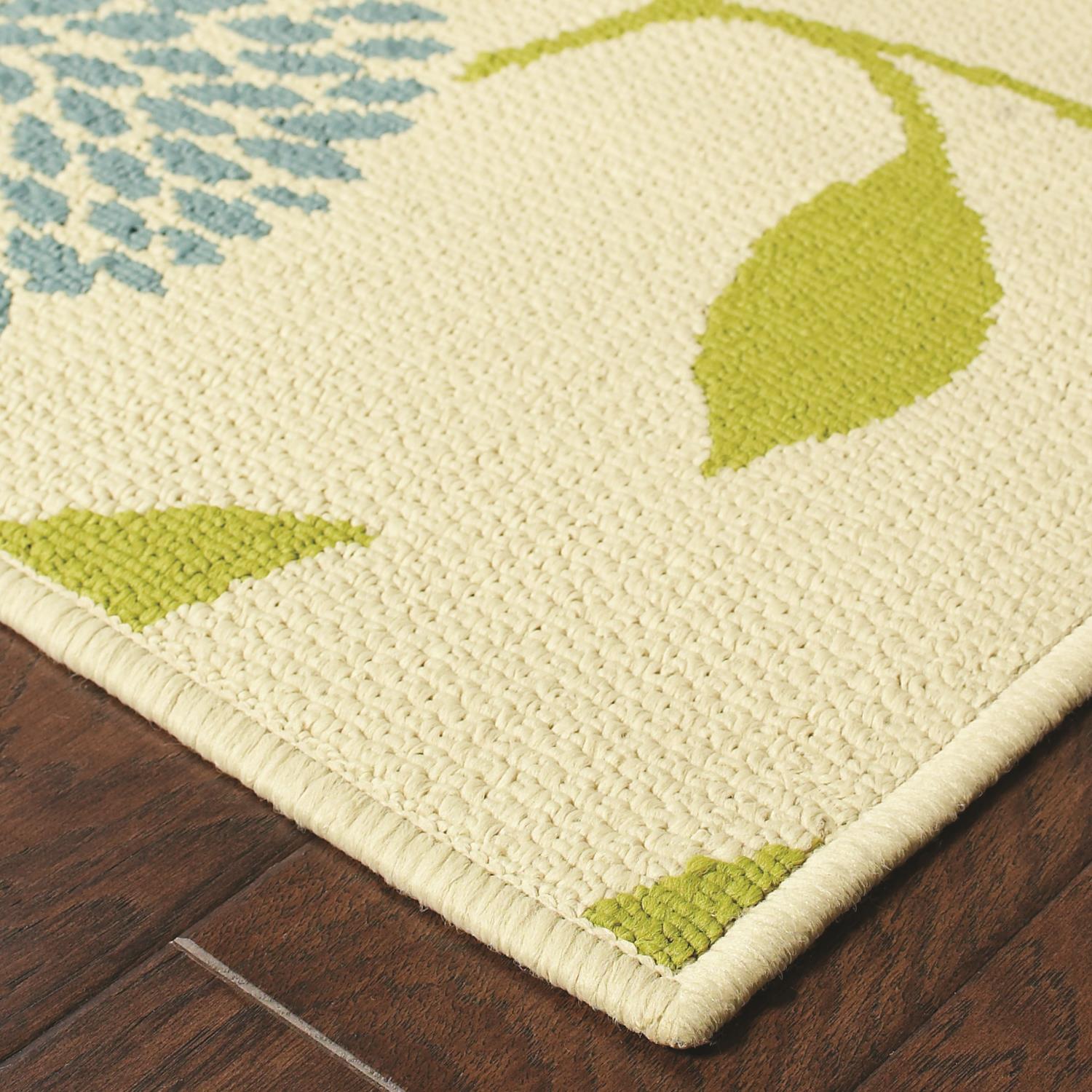 Lagoon W8327YL Floral Indoor/Outdoor Area Rug (3'7"X5'6")