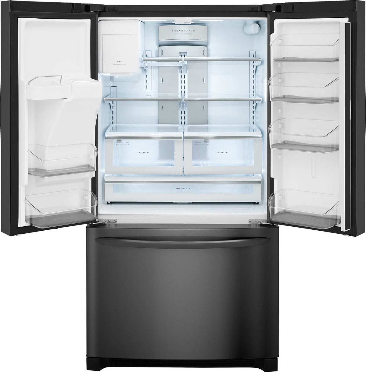 Frigidaire Gallery Black Stainless Steel French Door Refrigerator (21.7 Cu. Ft.) - FGHD2368TD