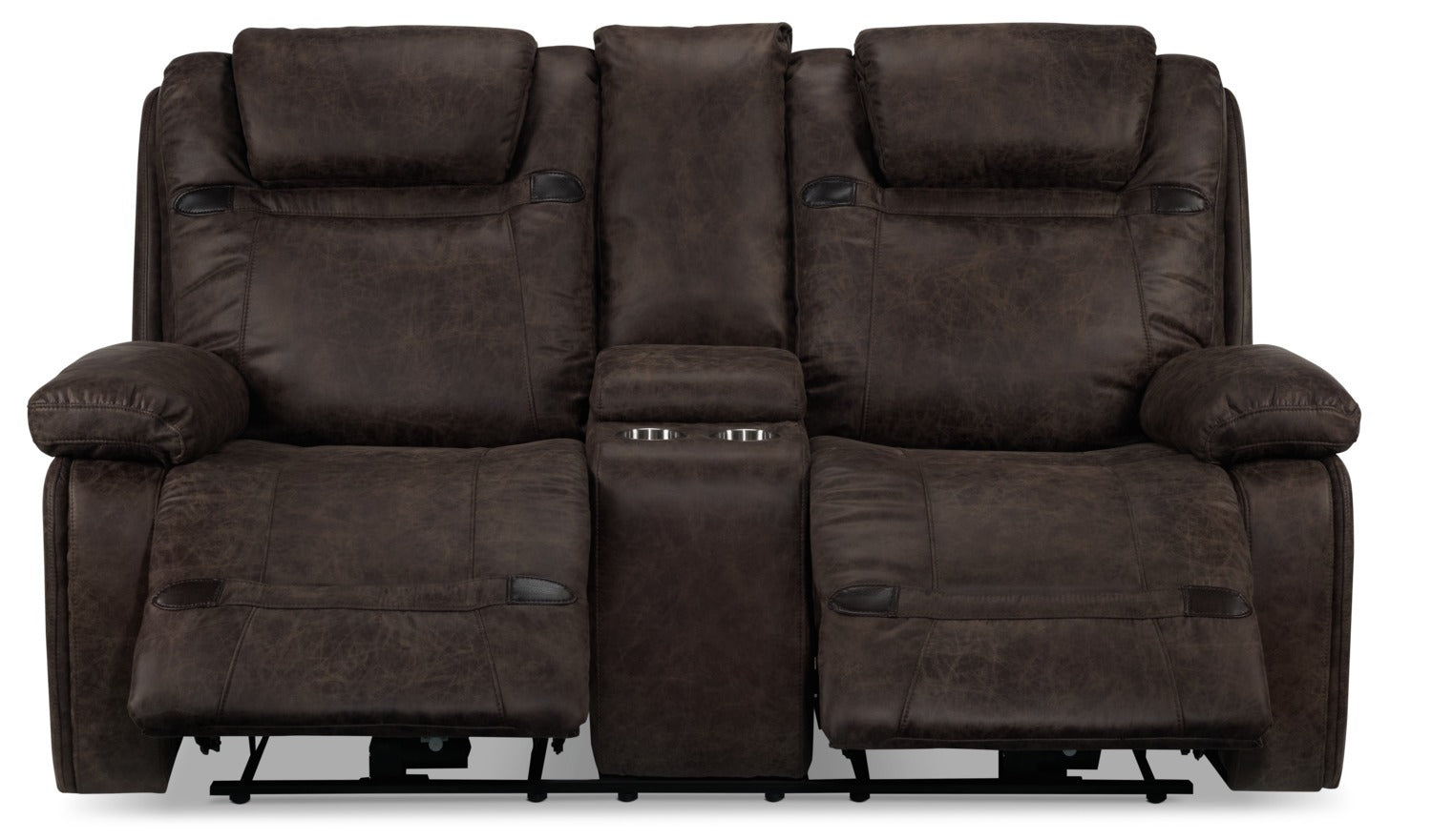 Rebel Power Reclining Loveseat with Console - Brown