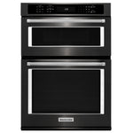 KitchenAid Black Stainless Steel Wall Oven (5.0 Cu. Ft.) w/ Microwave (1.4 Cu. Ft.) - KOCE500EBS
