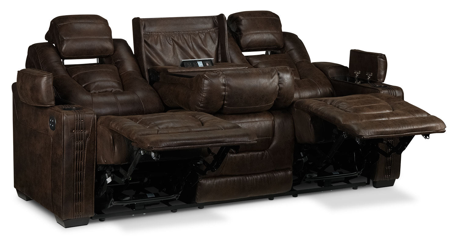 Dakota Power Reclining Sofa - Walnut