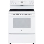 GE White Freestanding Electric Range (5.0 Cu. Ft.) - JCBS630DKWW