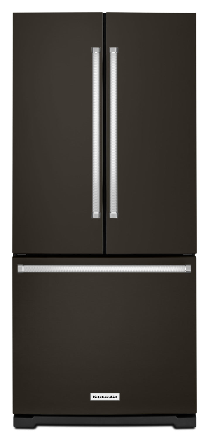 KitchenAid 30" 19.68 Cu. Ft. Black Stainless Steel French Door Refrigerator - KRFF300EBS