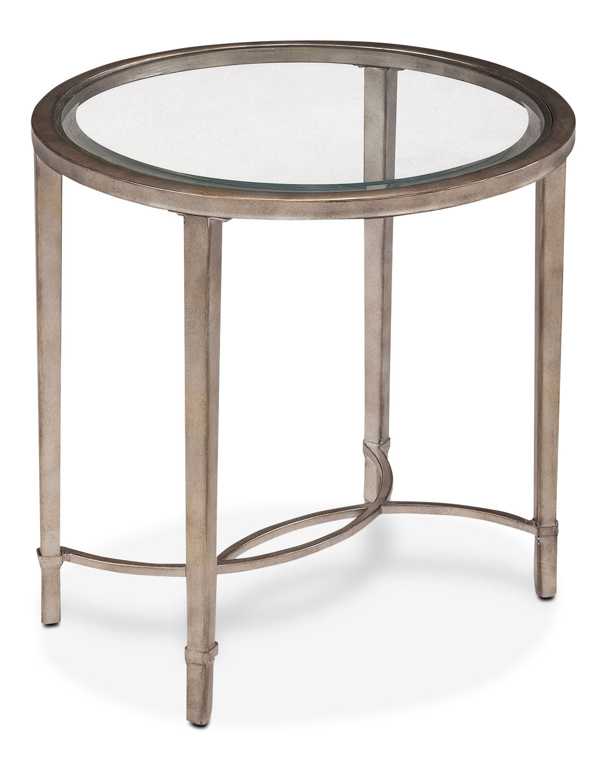Copia End Table - Glass and Gold