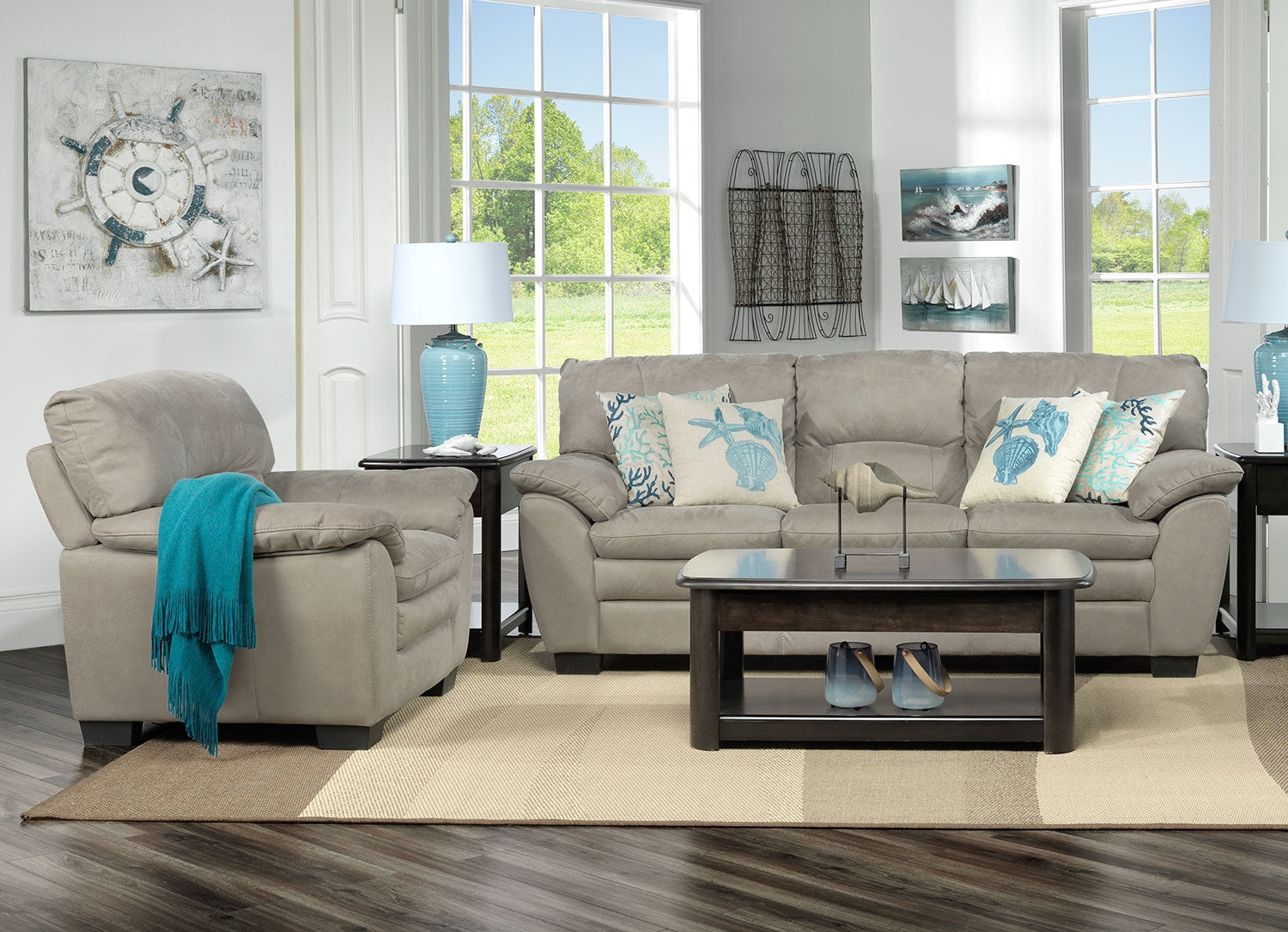 Kelleher Sofa and Chair Set - Beige