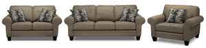 Drake Ens. Sofa, causeuse et fauteuil – mercure