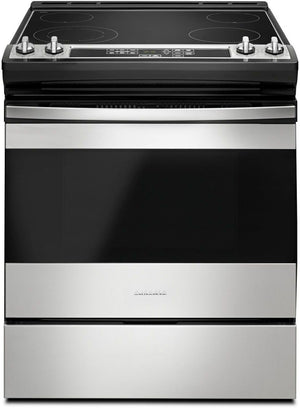 Amana Cuisinière électrique 4,8 pi³ encastrable noir sur inox YAES6603SFS