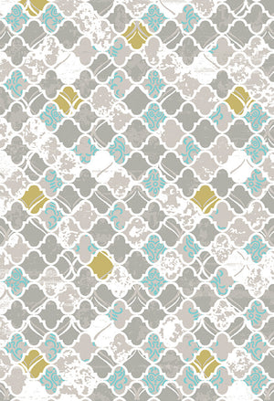 Quatro Tapis (5 pi X 8 pi) - Bleu et gris