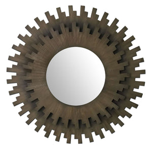 Sunburst Miroir rond - bronze