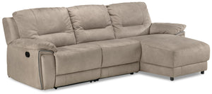 Pasadena Sofa inclinable 3 mcx avec fauteuil allongé à droite - gris pâle