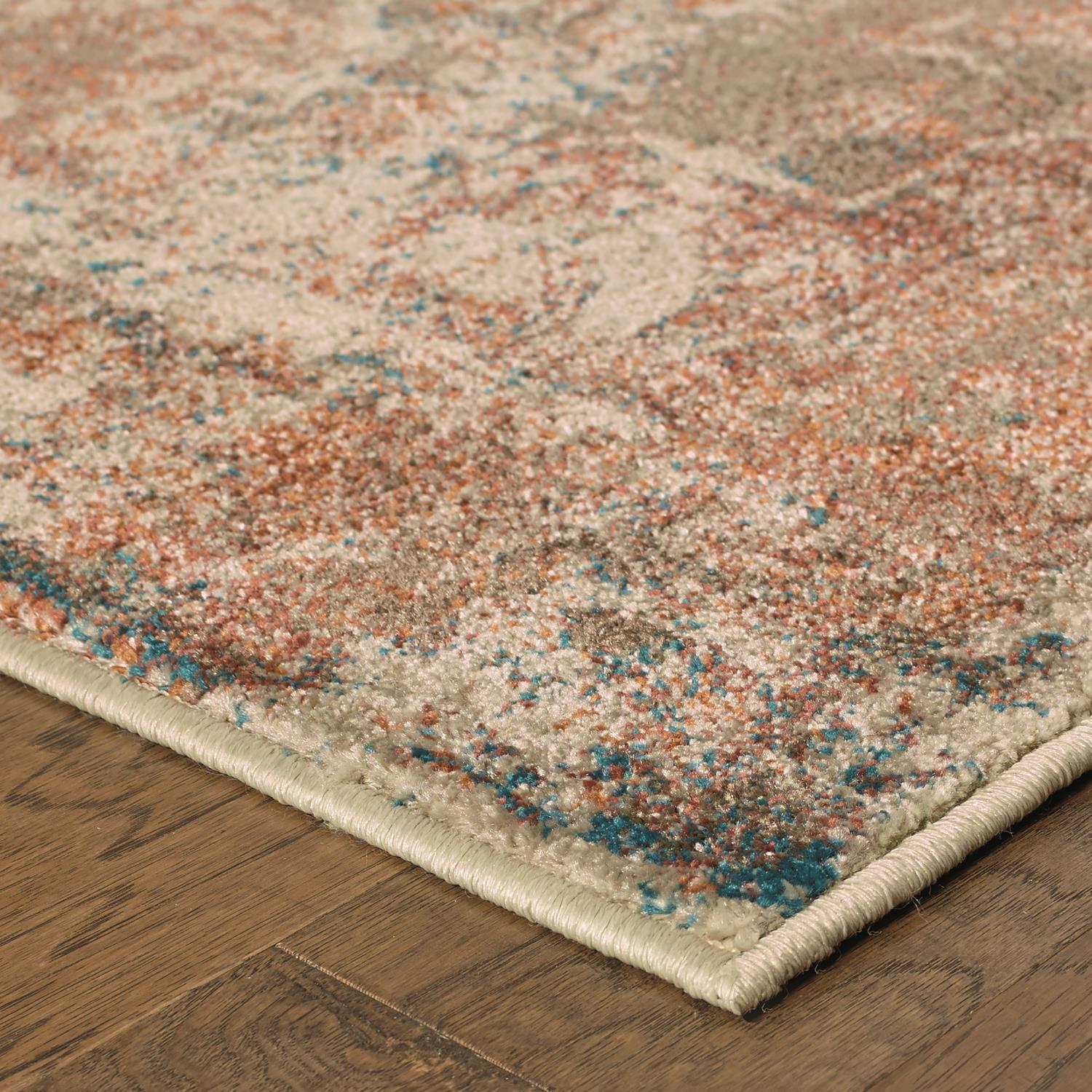 Pierce W521X6L Distressed Abstract Area Rug (6'7"X9'6")