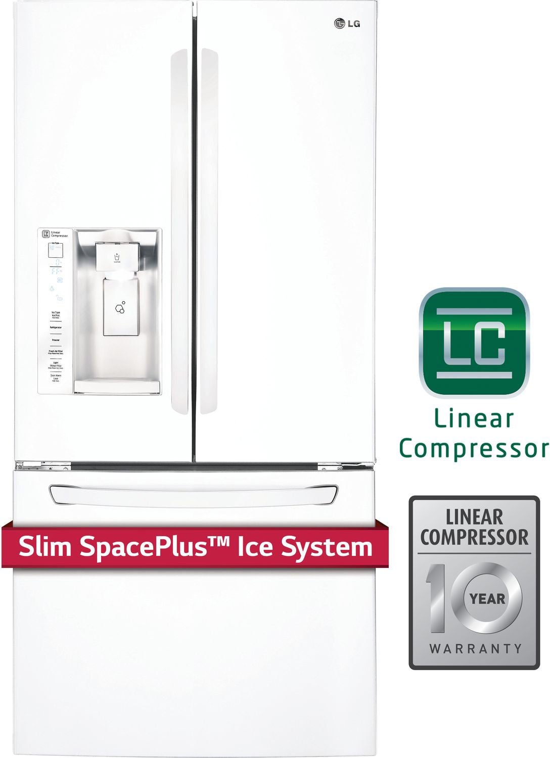 LG White French Door Refrigerator (24 Cu. Ft.) - LFXS24623W