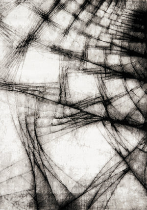 Abyss Tapis (5 pi X 8 pi) - blanc et noir