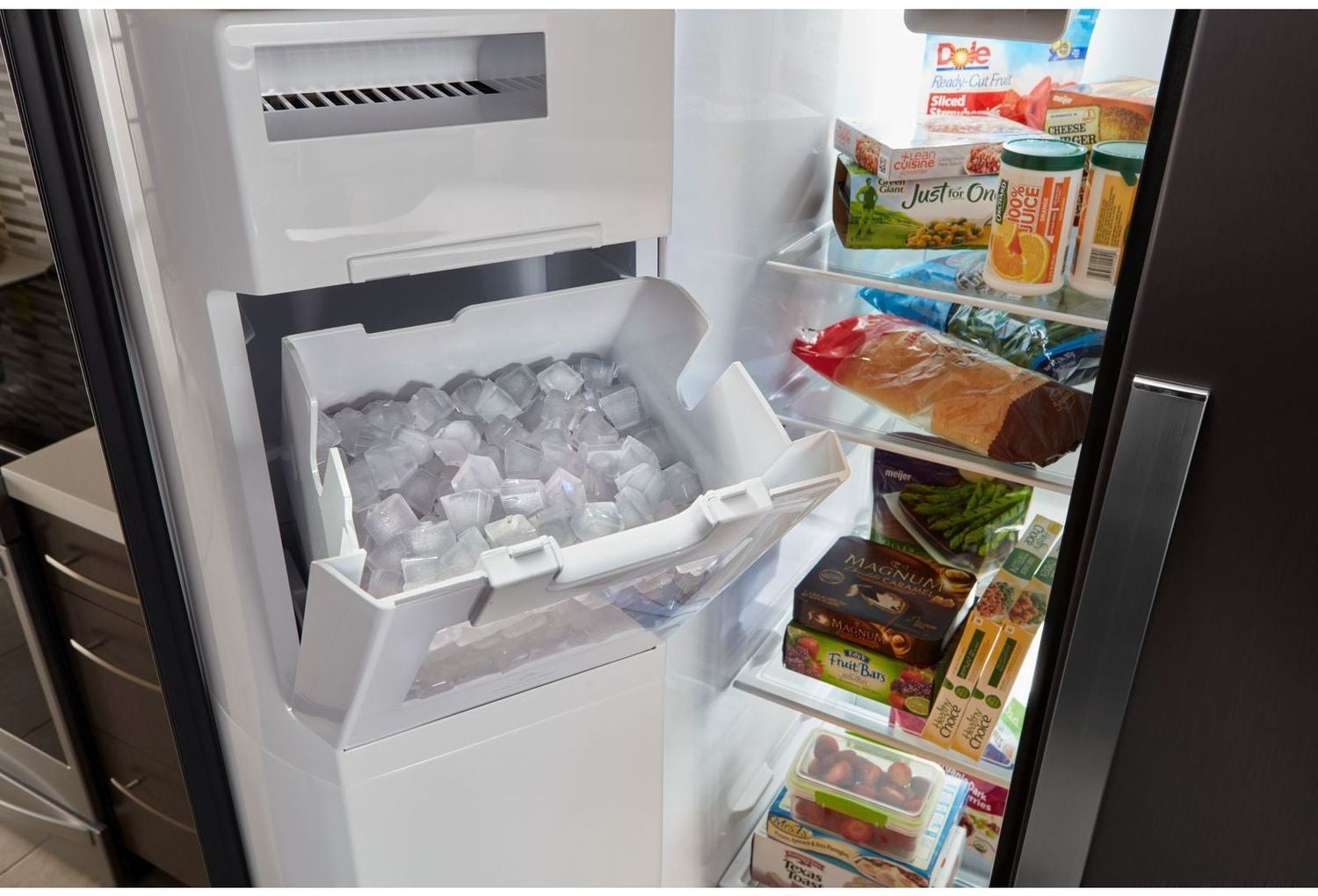 Whirlpool Black Stainless Steel Counter-Depth Side-by-Side Refrigerator (21 Cu. Ft.) - WRS571CIHV