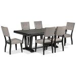 Imari 7-Piece Dining Set - Black and Grey
