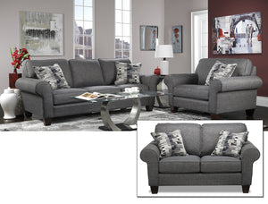Drake Ens. Sofa, causeuse et fauteuil – gris
