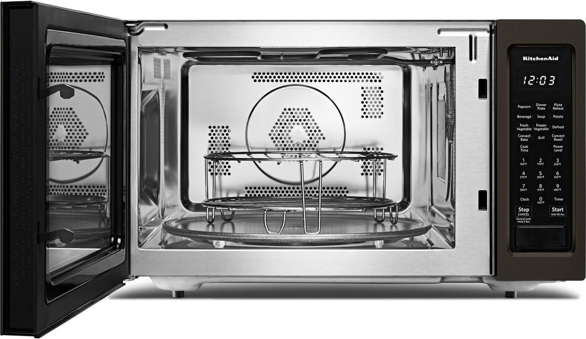 KitchenAid Black Stainless Steel Countertop Microwave (1.5 Cu. Ft.) - KMCC5015GBS