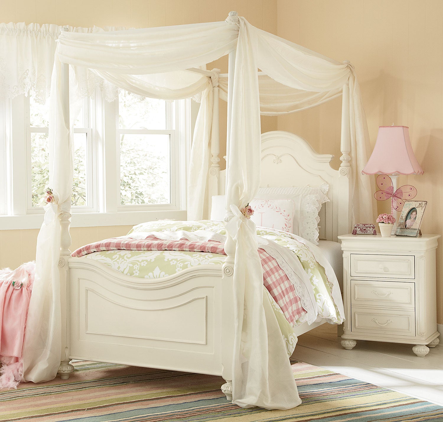 Amber Night Table - Antique White