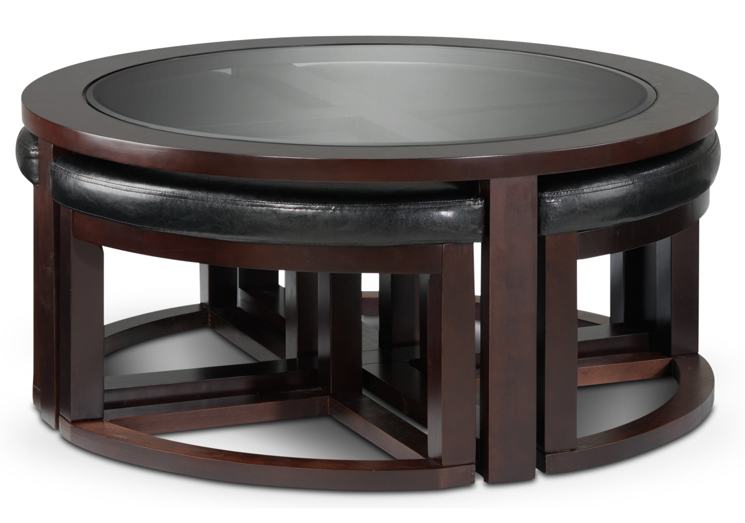 Emma Coffee Table w/ Four Ottomans - Espresso