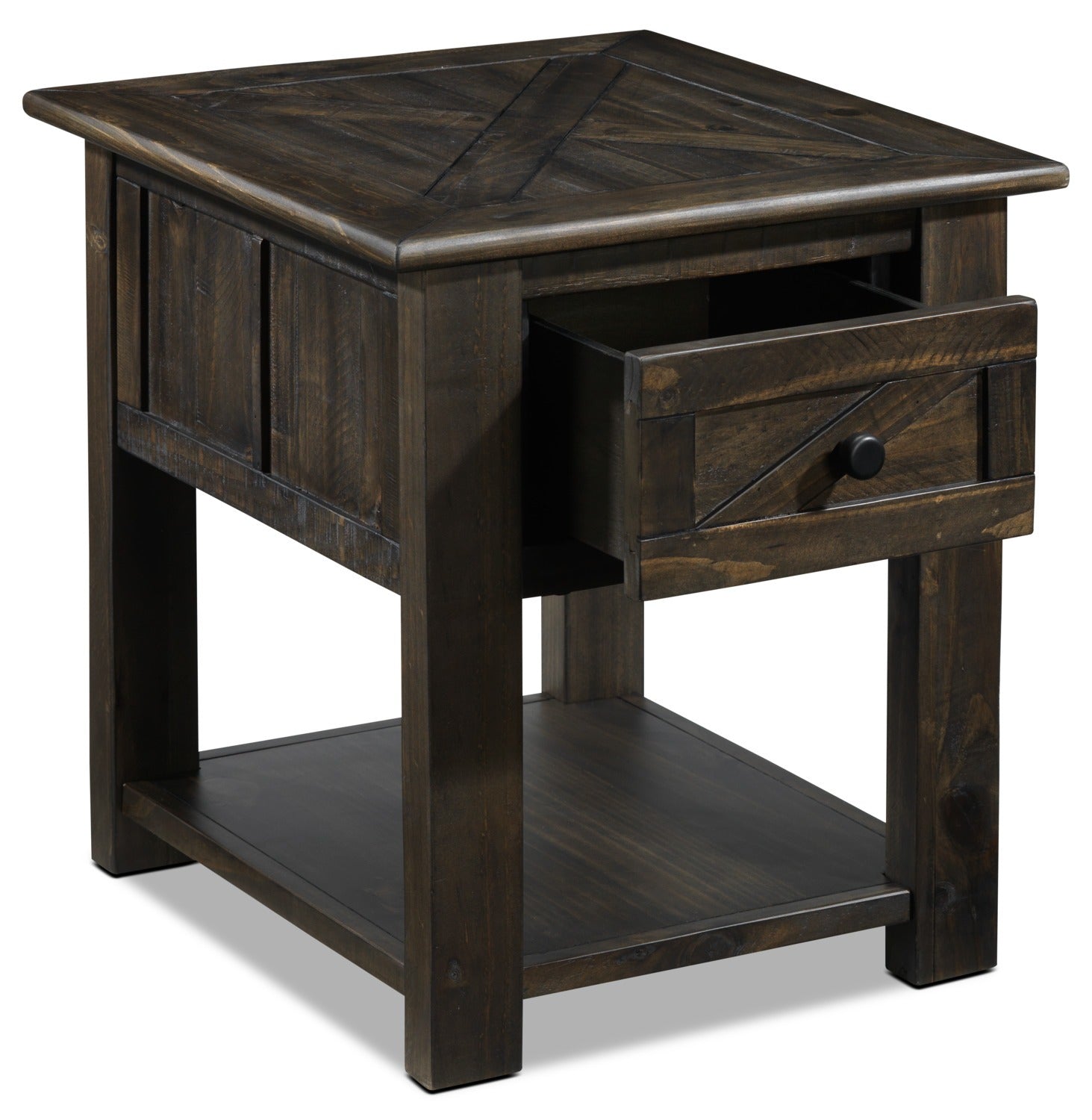 Gable 23" End Table - Weathered Charcoal