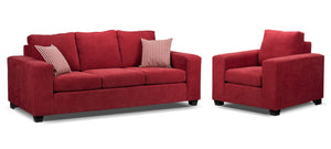 Fava Ens. Sofa et fauteuil - rouge