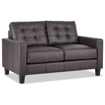 Kylie Leather Loveseat - Coffee