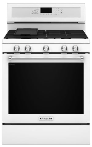 KitchenAid Cuisinière au gaz 5,8 pi³ à convection blanc KFGG500EWH