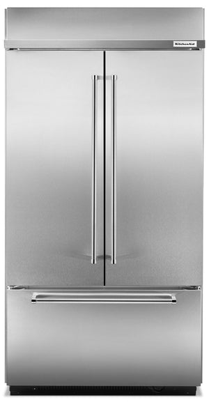 KitchenAid Réfrigérateur 24,2 pi³ porte à 2 battants inox KBFN502ESS