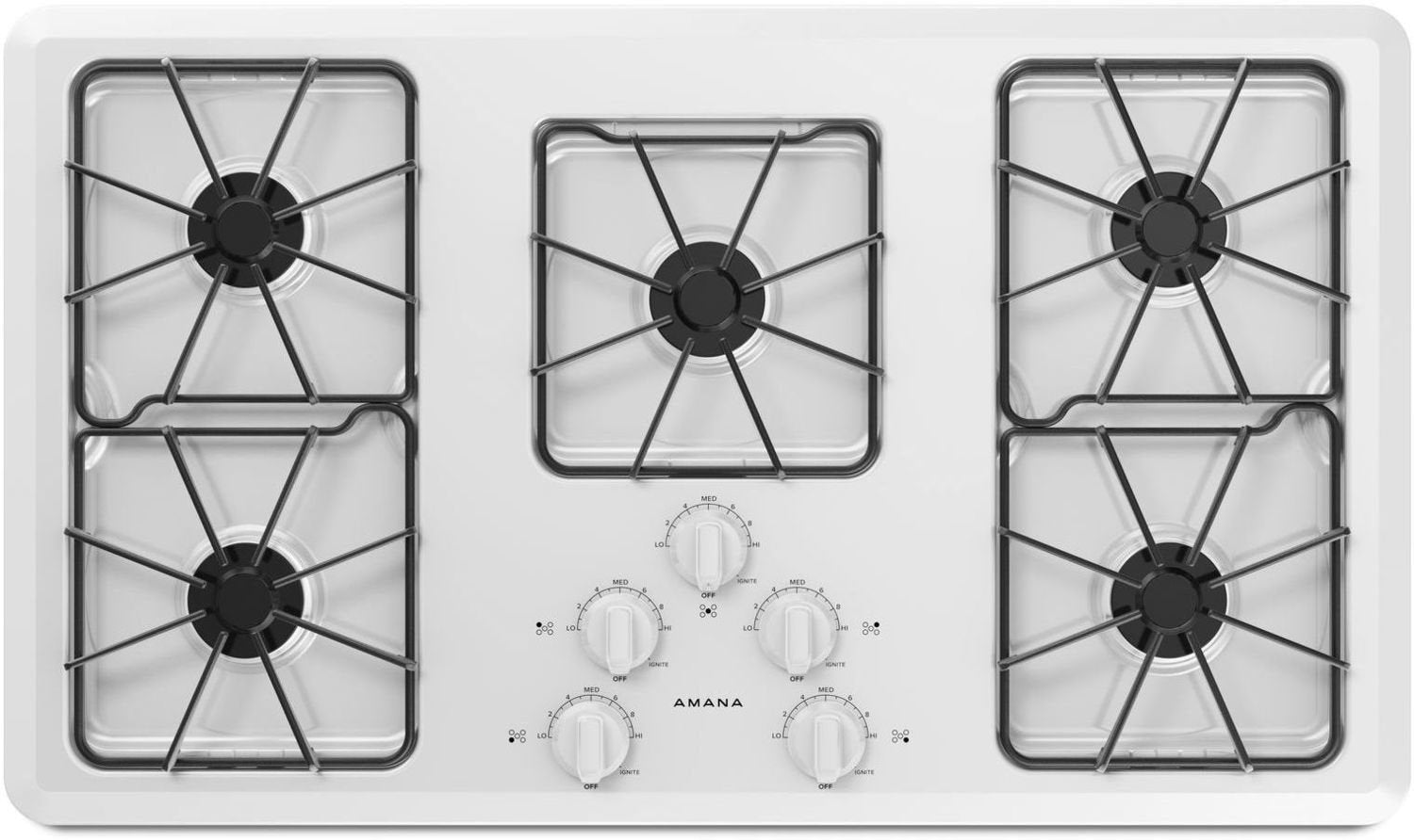 Amana White 36" Gas Cooktop - AGC6356KFW