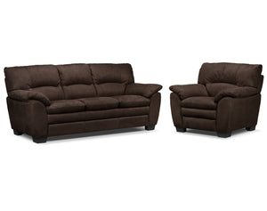 Kelleher Ens. Sofa et fauteuil – noyer