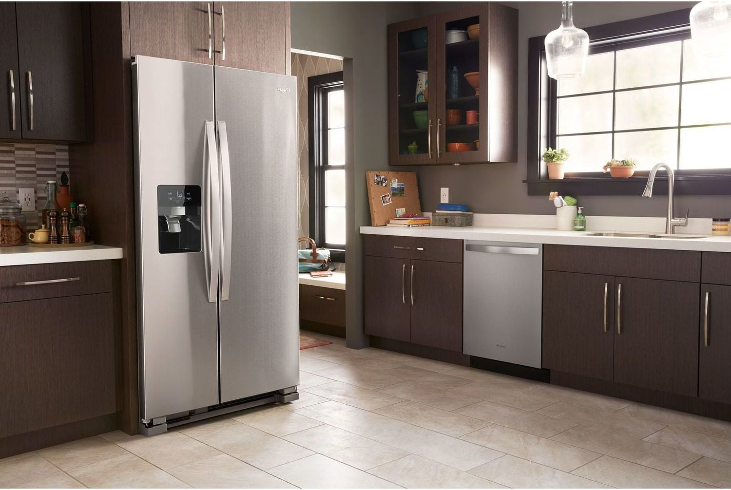 Whirlpool 35.88" 25 Cu. Ft. Stainless Steel Side-by-Side Refrigerator - WRS325SDHZ