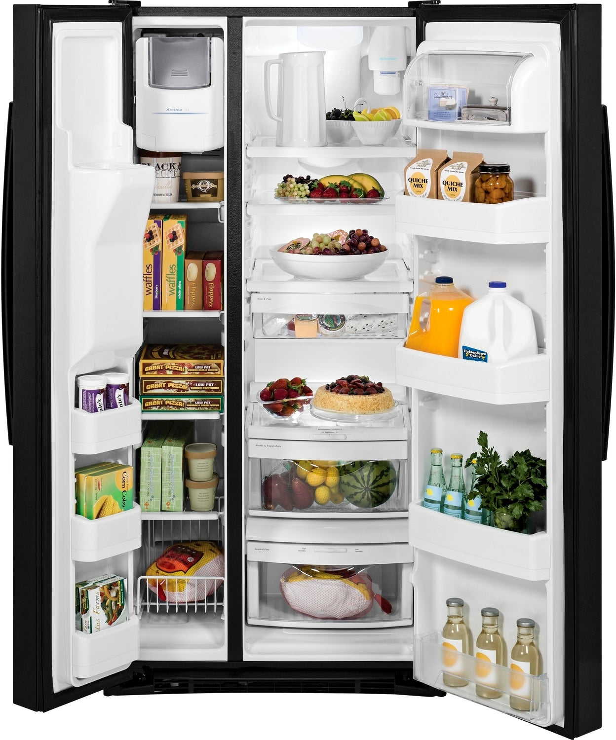 GE Black Side-by-Side Refrigerator (22.5 Cu. Ft.) - GSS23HGHBB