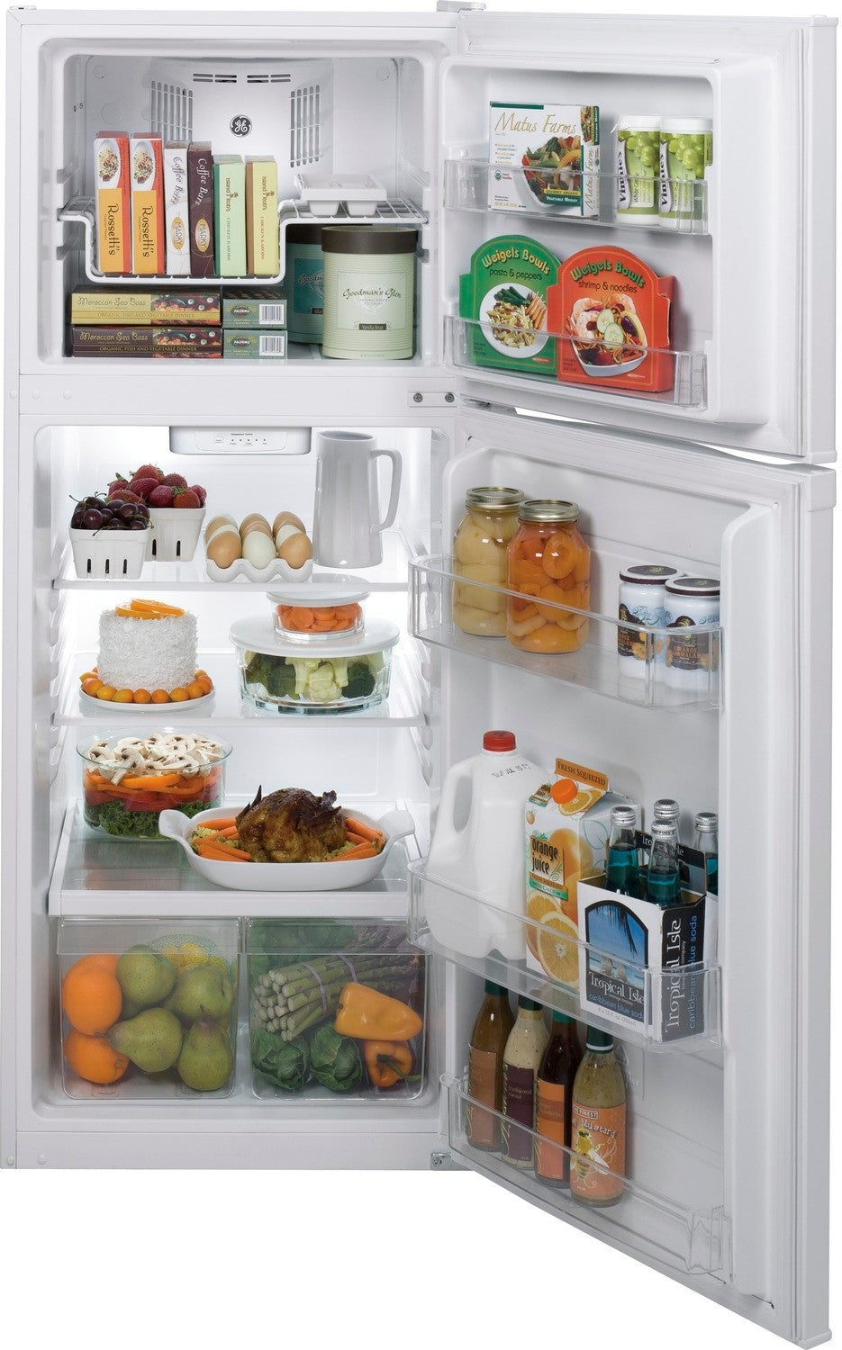 GE 24" 11.55 Cu. Ft. White Top-Freezer Refrigerator - GPE12FGKWW