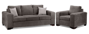 Fava Ens. Sofa et fauteuil - gris
