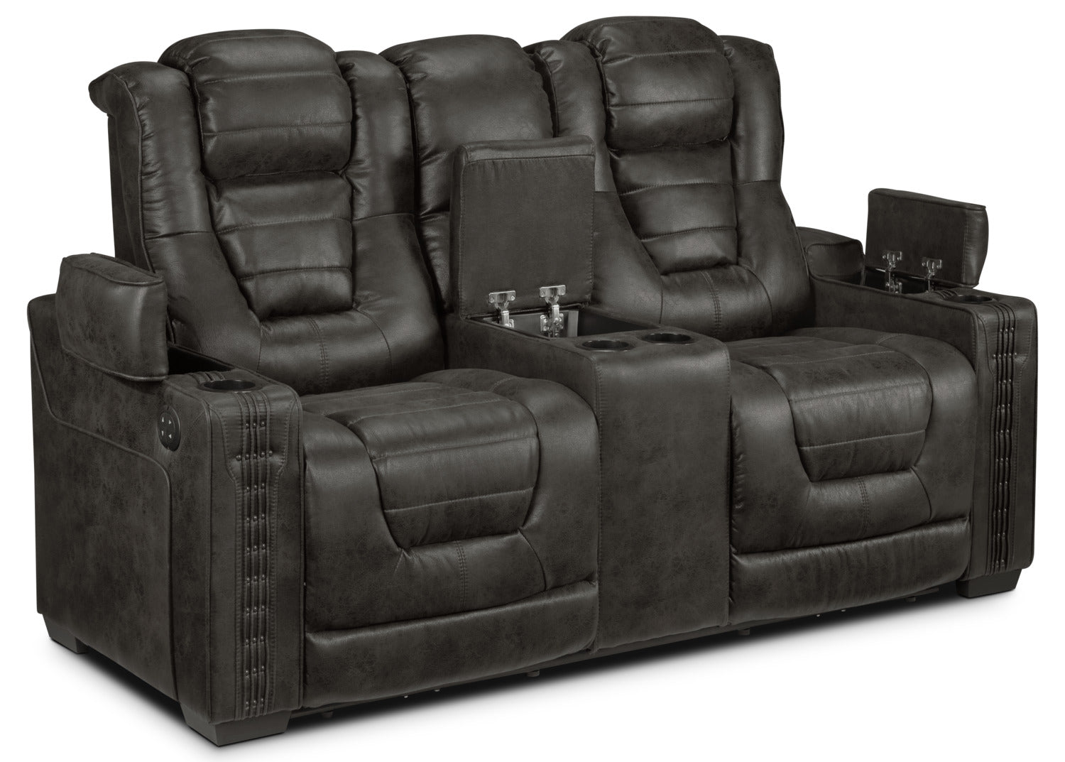 Dakota Power Reclining Loveseat - Charcoal