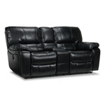 Santorini Power Reclining Loveseat with Console - Black