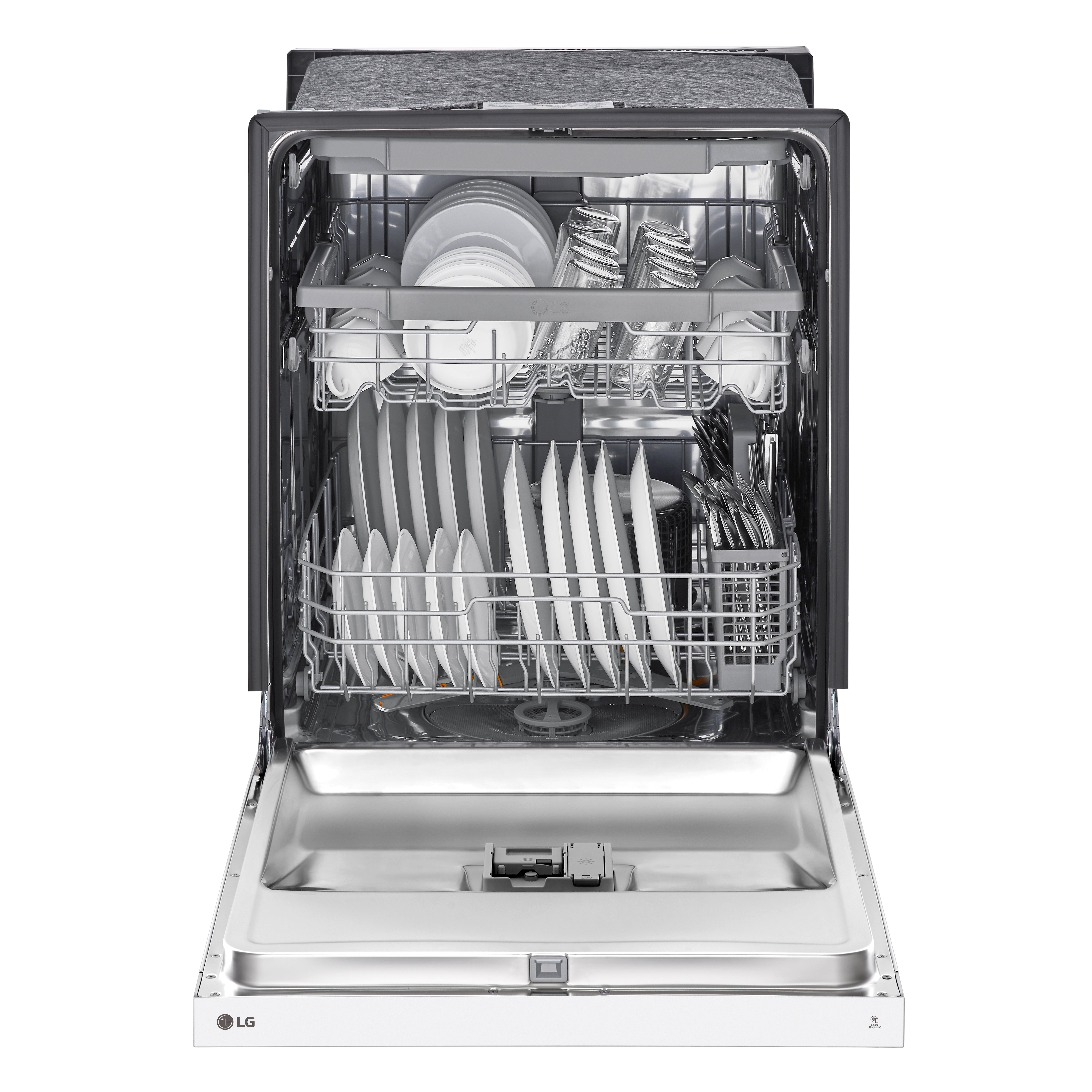 LG White Built-In Front Control Dishwasher with QuadWash® and 3rd Rack - LDFN4542W