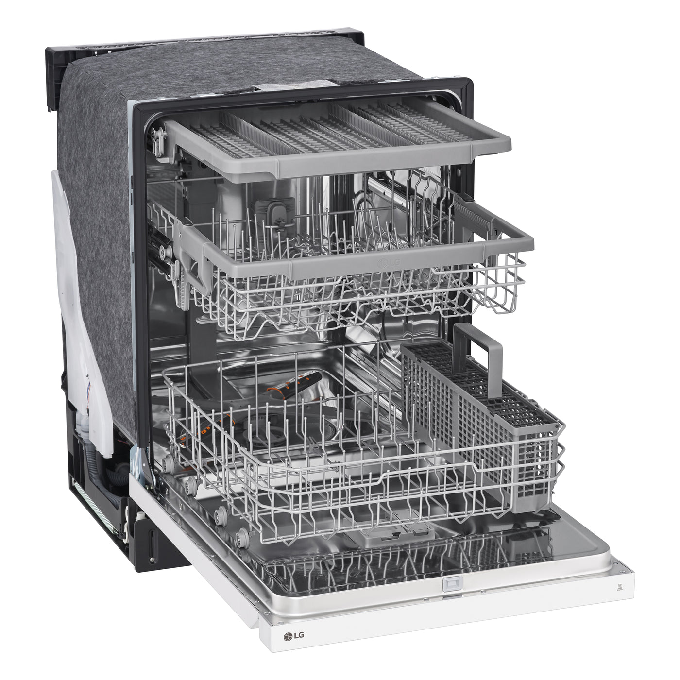 LG White Built-In Front Control Dishwasher with QuadWash® and 3rd Rack - LDFN4542W