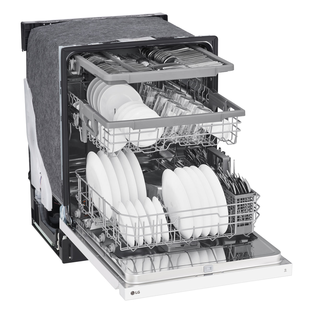 LG White Built-In Front Control Dishwasher with QuadWash® and 3rd Rack - LDFN4542W