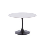 Nyla Sintered Stone Round Dining Table- White, Black