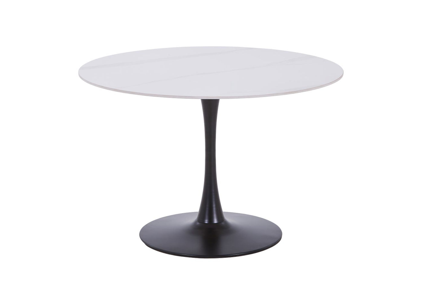 Nyla Sintered Stone Round Dining Table- White, Black