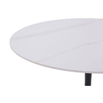 Nyla Sintered Stone Round Dining Table- White, Black