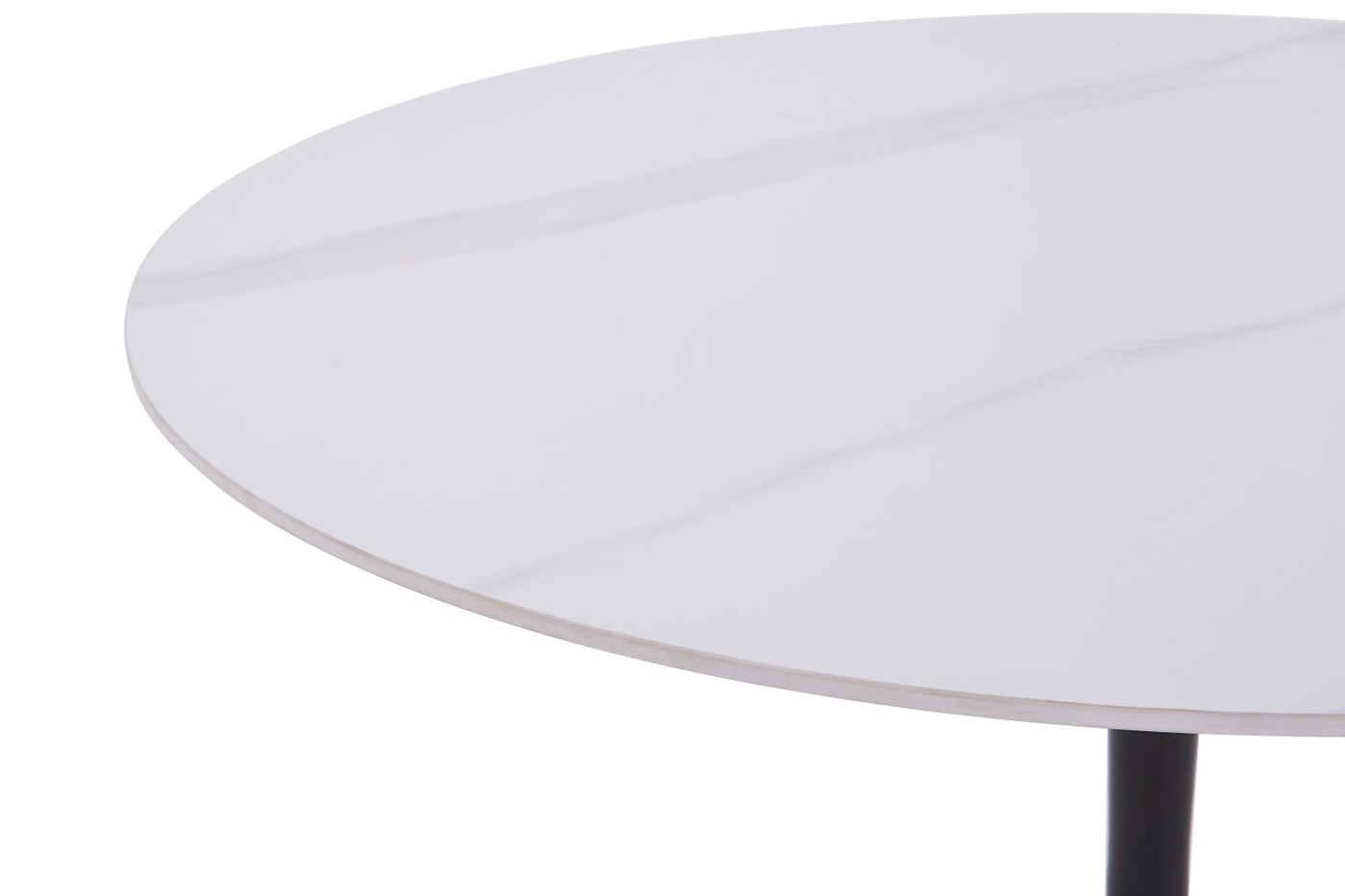 Nyla Sintered Stone Round Dining Table- White, Black