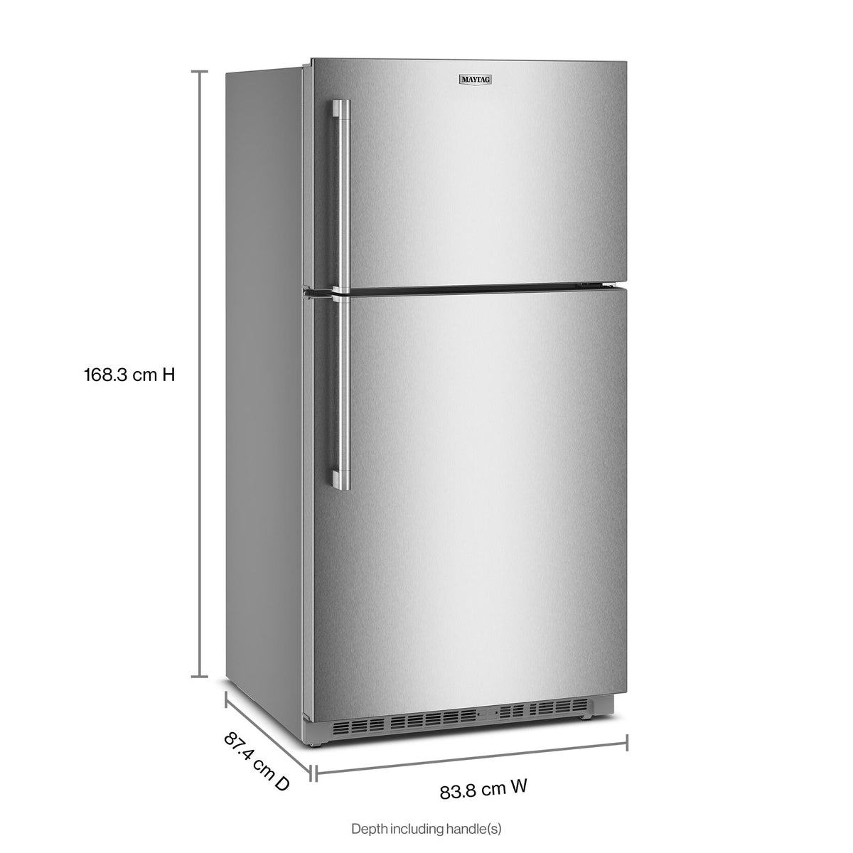 Maytag 33" 21.0 Cu. Ft. Fingerprint-Resistant Stainless Steel Top Freezer Refrigerator – MRTX7621TZ