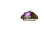 Gatutca Floating Cubicle Section Desk with Keyboard Shelf Set of 2 - Rustic Brown