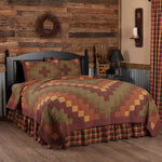 Roosevelt King Quilt Set - Burgundy/Mustard