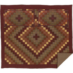 Roosevelt King Quilt Set - Burgundy/Mustard
