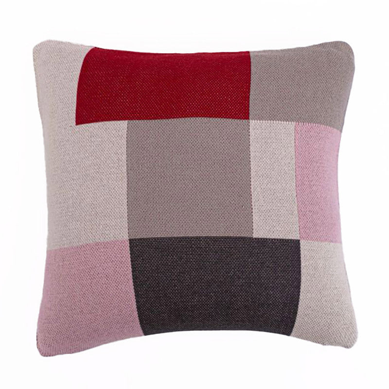 Yozgat III 18" x 18" Pillow Case - Dark Grey/Pink